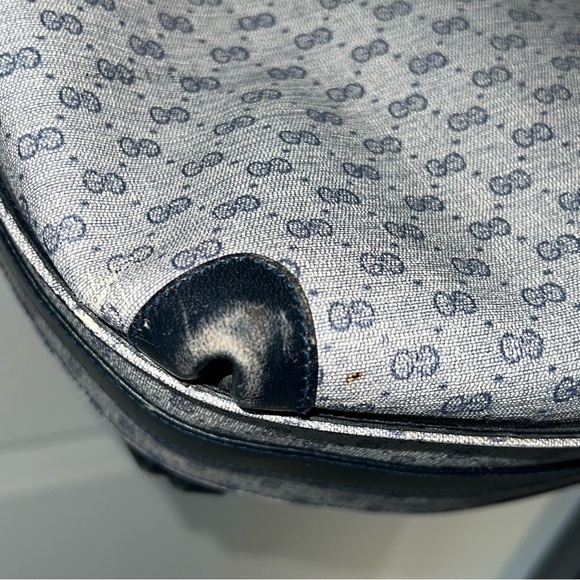 Authentic Gucci Micro GG Monogram Vintage gray navy blue shoulder bag - Picture 5 of 17